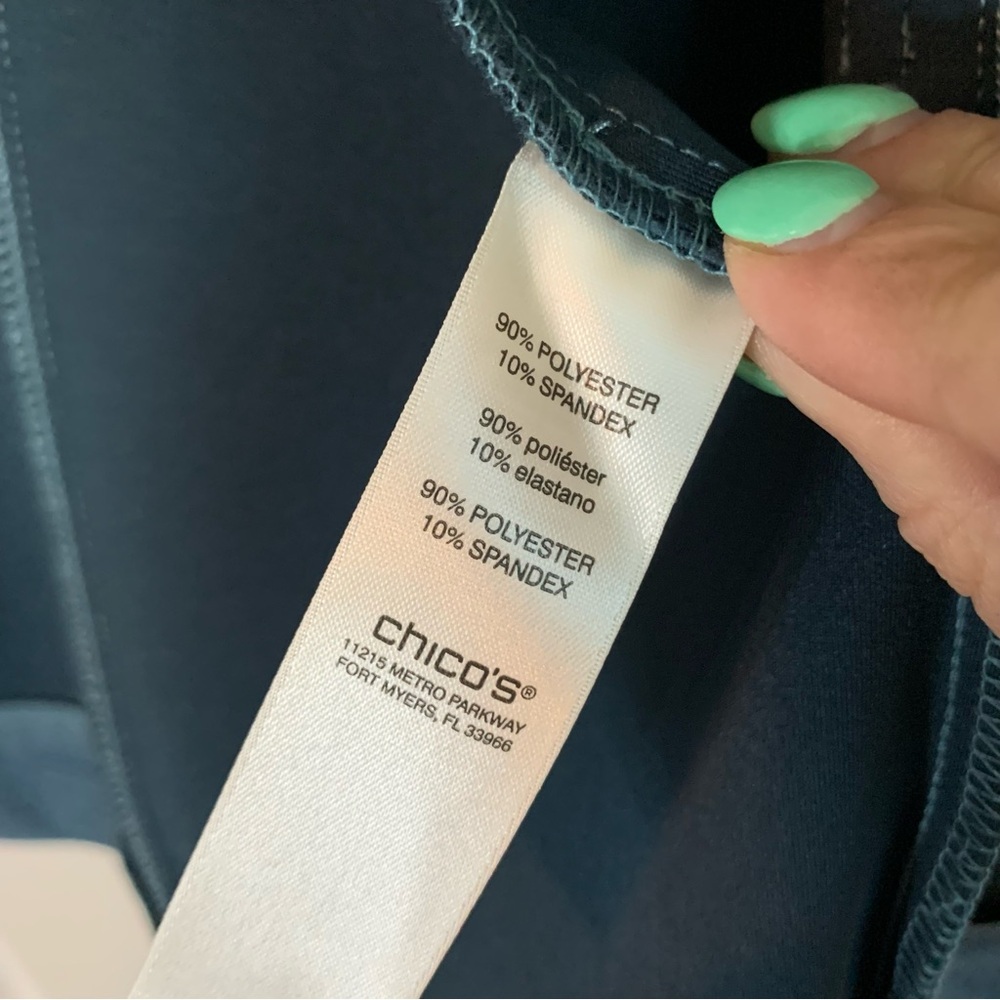 Chico’s Teal Faux Suede Zipper Jacket, size 1 (M/8) - Picture 6 of 9